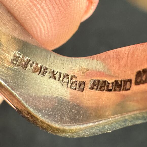 Vintage Sterling Silver and Enameled Ring Sz 6 - Picture 12 of 15